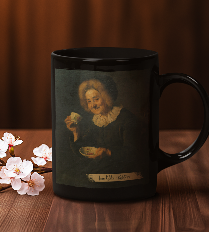 Črna skodelica - tisk slike Kofetarica - Ivana Kobilca