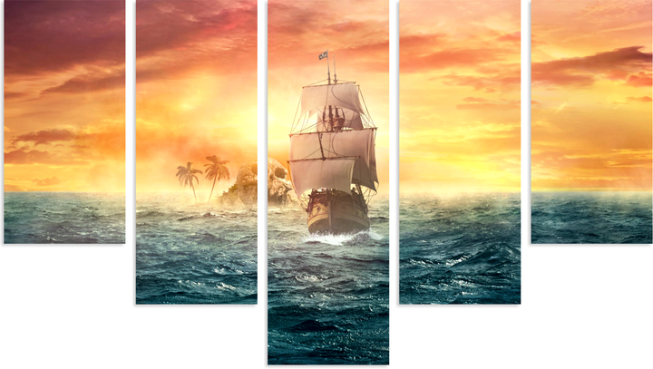 Tisk na platno - SET 5 slik - razporeditev 2