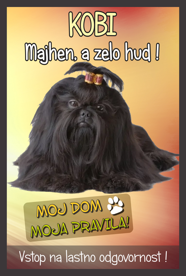 Majhen a zelo hud - tablica s sliko in tekstom po želji