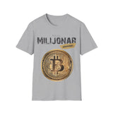 Melange siva majica Bitcoin Milijonar wannabe