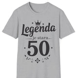 Melange siva majica Legenda je stara 50