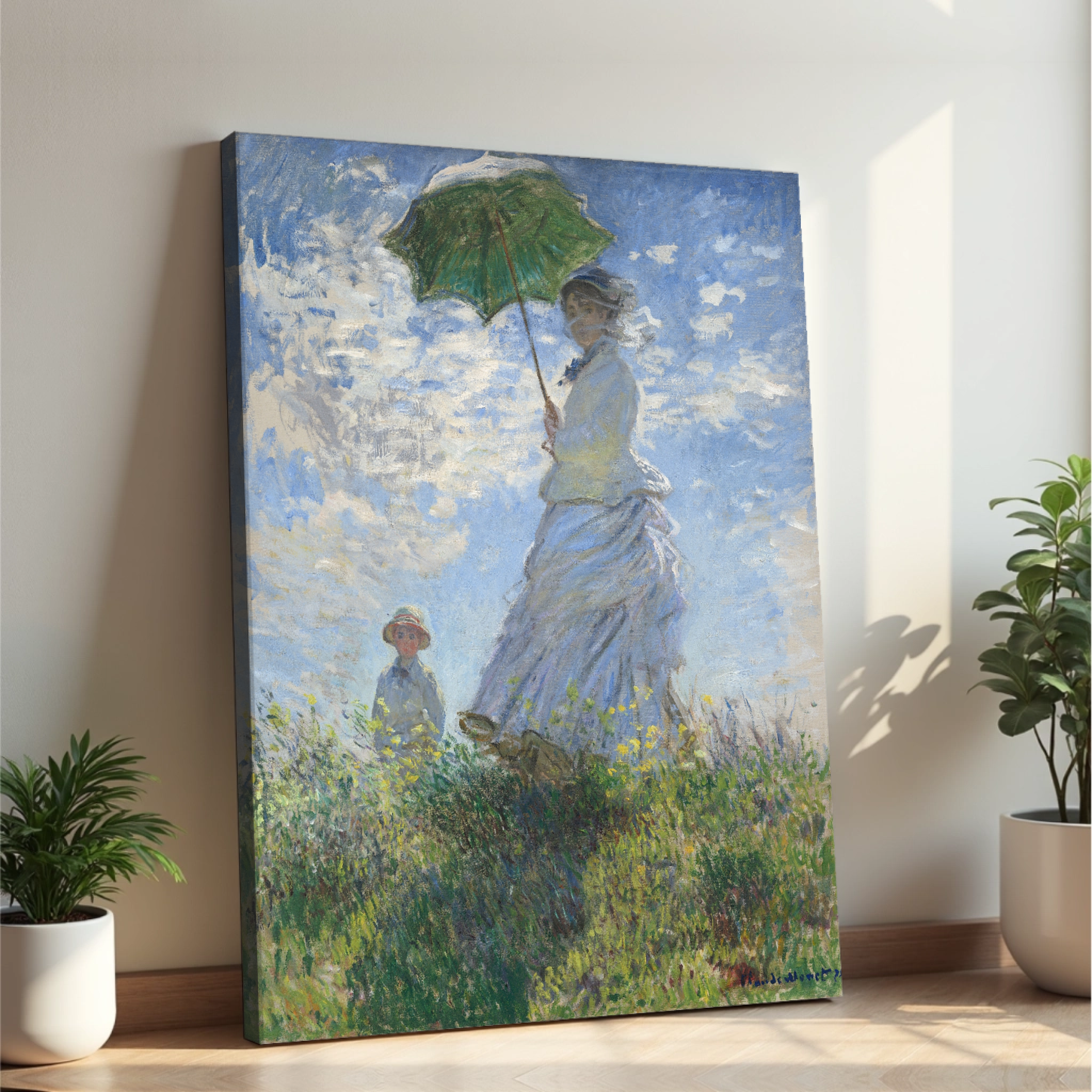 Claude Monet - Ženska z dežnikom (tisk na platno)