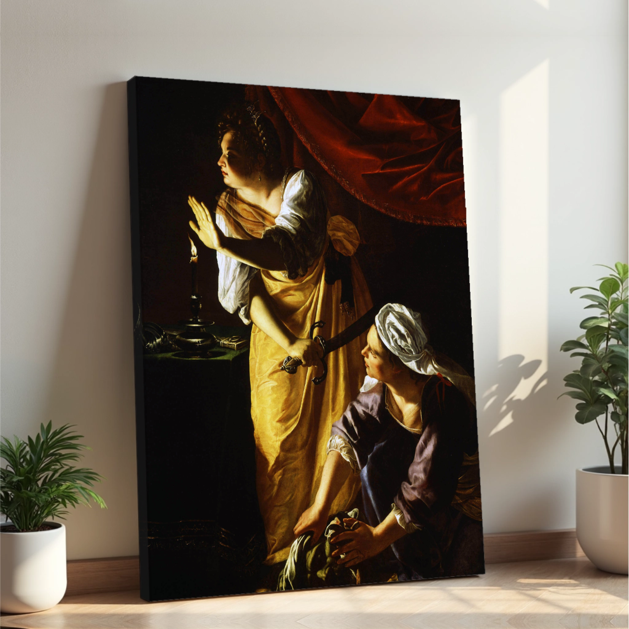 Artemisia Gentileschi - Judita in njena služabnica (tisk na platno)