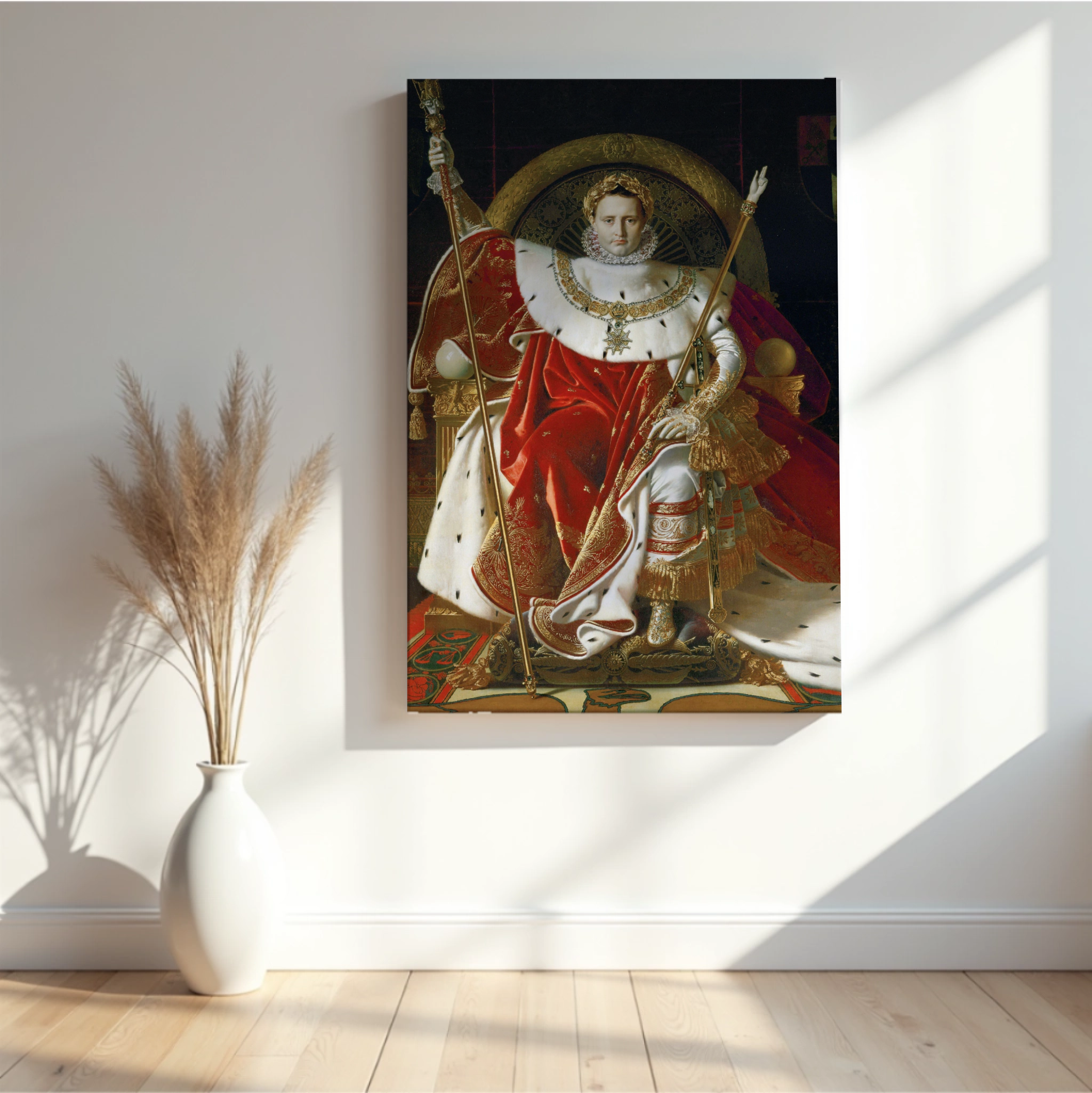 Jean-Dominique Ingres - Napoleon I na svojem cesarskem prestolu (tisk na platno)