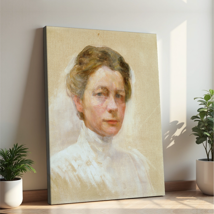 Ivana Kobilca - Avtoportret v belem (tisk na platno)