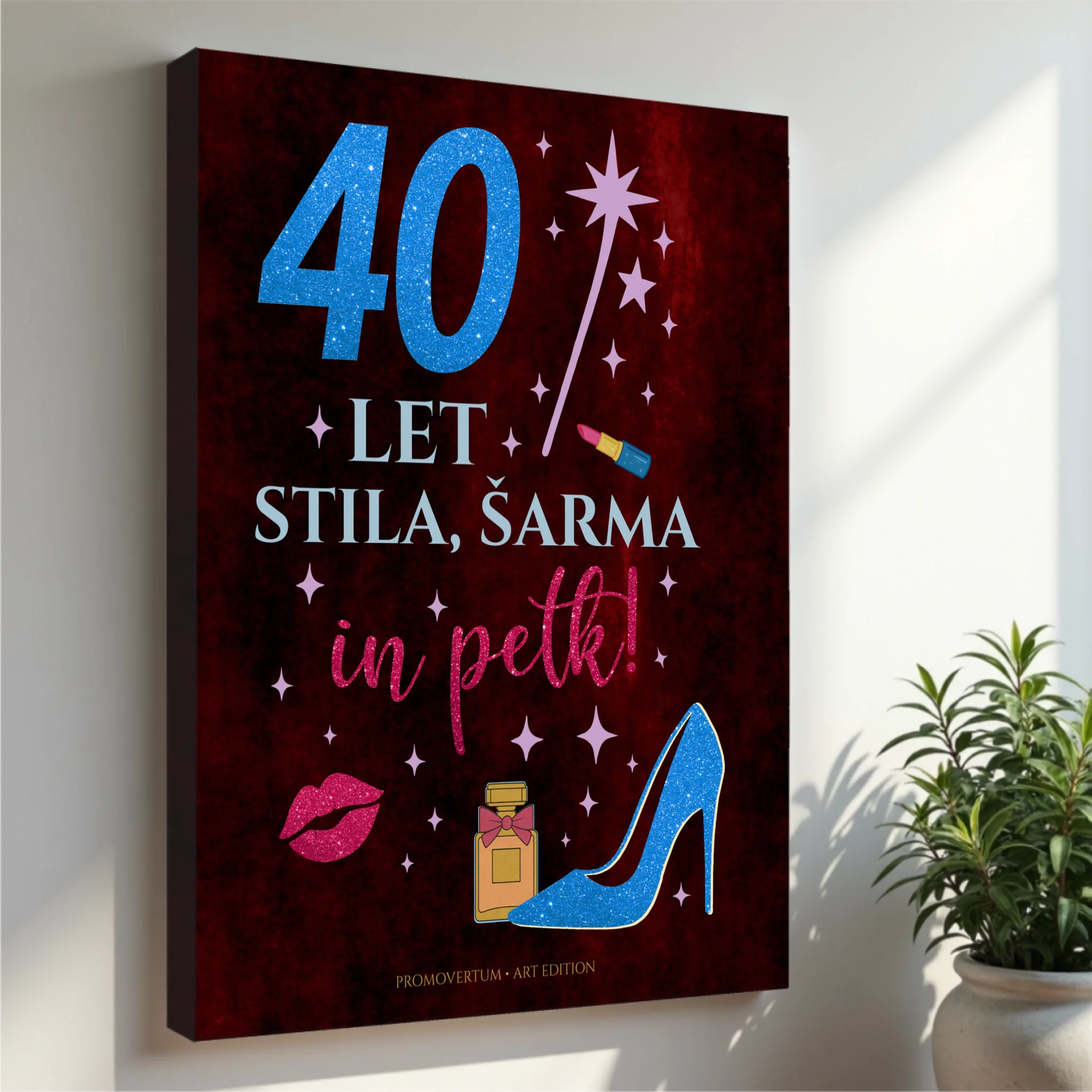 40 let stila, šarma in petk – ženska rojstnodnevna majica