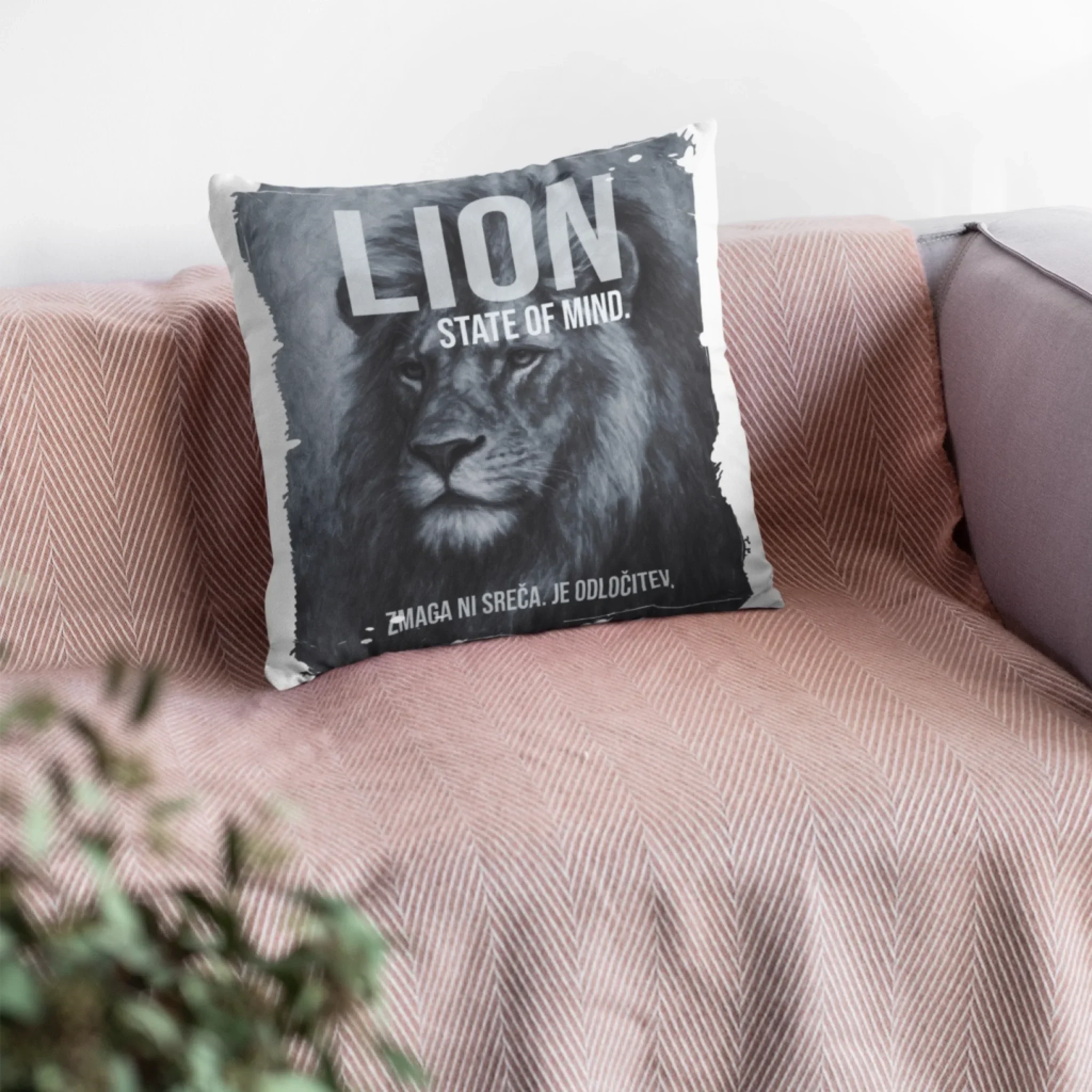Lion State of Mind – Motivacijska blazina z levom