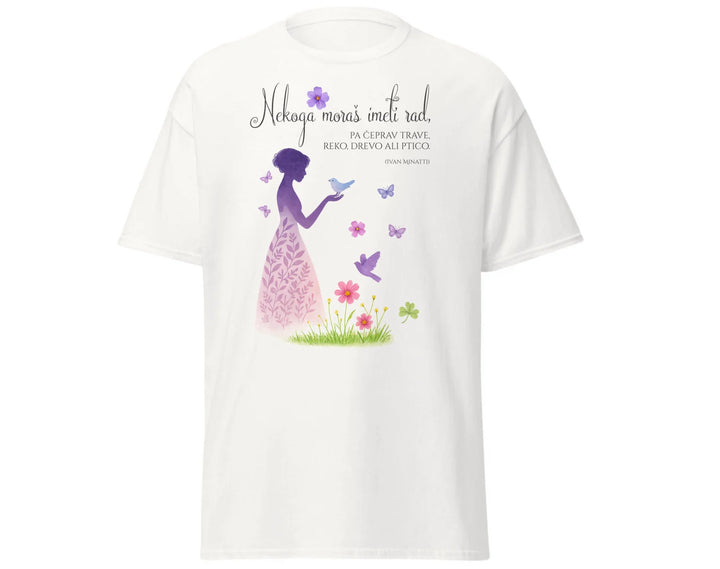 Nekoga moraš imeti rad – umetniška majica z verzom Ivana Minattija
