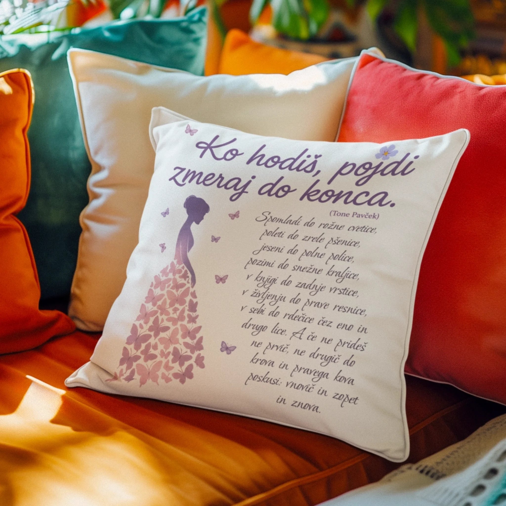 Blazina 40x40 - Ko hodiš pojdi zmeraj do konca - Tone Pavček - Promovertum