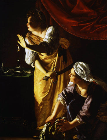 Artemisia Gentileschi - Judita in njena služabnica (tisk na platno)