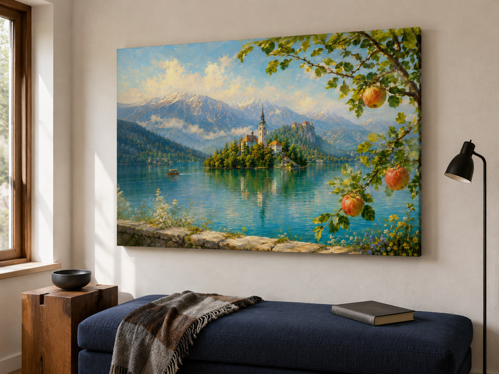 Bled – Blejsko jezero in otok na platnu