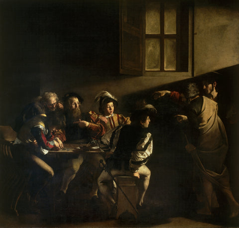 Caravaggio - Klicanje sv. Mateja (tisk na platno)