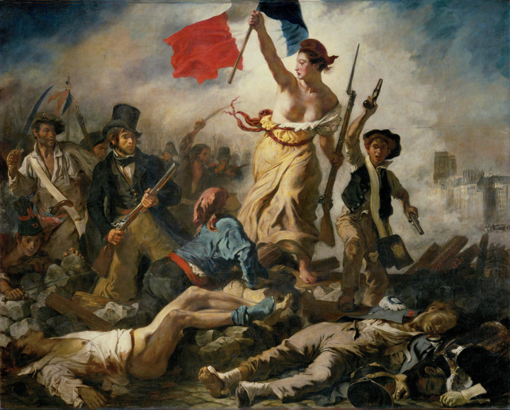 Eugène Delacroix -  Svoboda vodi ljudstvo (tisk na platno)