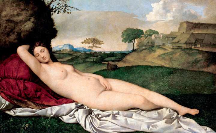 Giorgione - Speča Venera (tisk na platno)