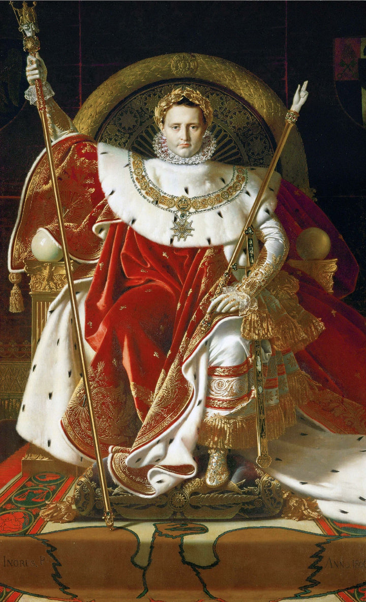 Jean-Dominique Ingres - Napoleon I na svojem cesarskem prestolu (tisk na platno)