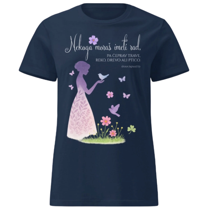 Nekoga moraš imeti rad – umetniška majica z verzom Ivana Minattija