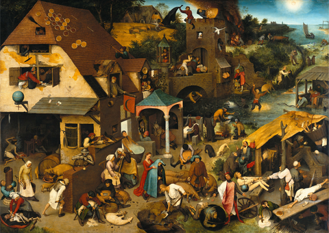 Pieter Bruegel - Nizozemski pregovori (tisk na platno)