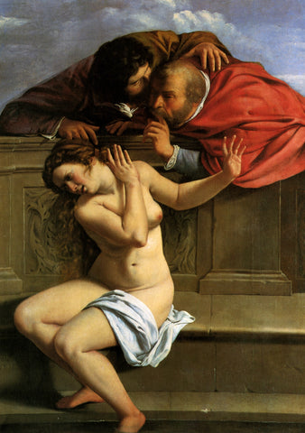 Artemisia Gentileschi - Suzana in starca (tisk na platno)