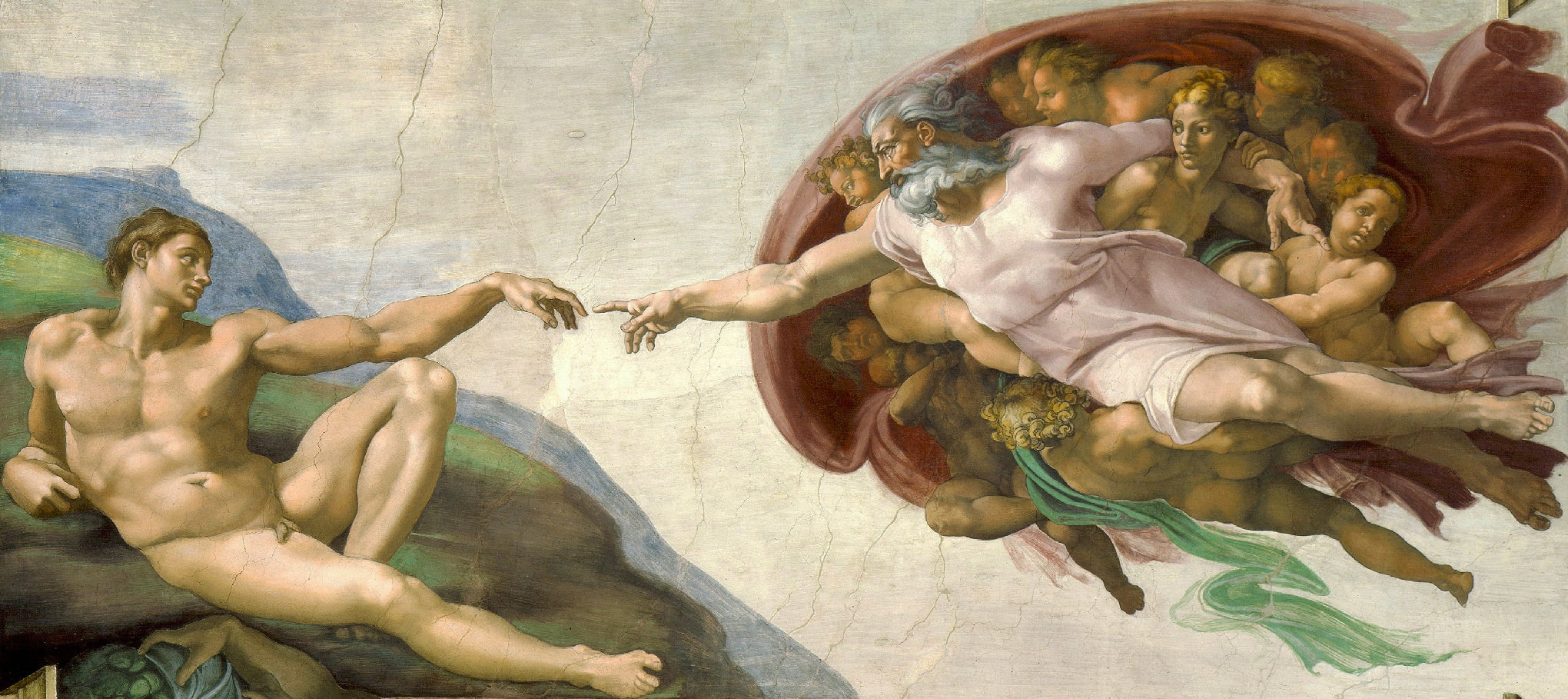 Michelangelo - Stvarjenje Adama (tisk na platno)