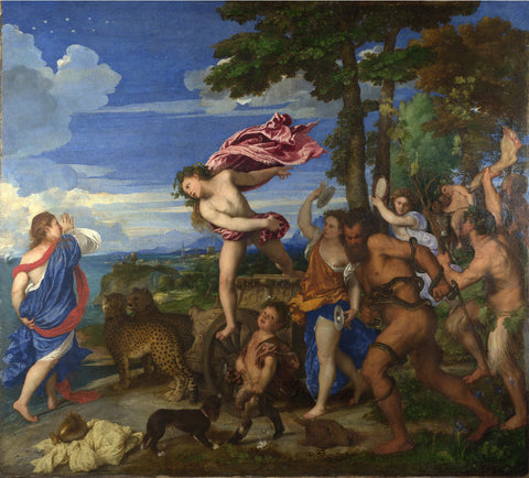 Titian - Bacchus in Arijadna (tisk na platno)