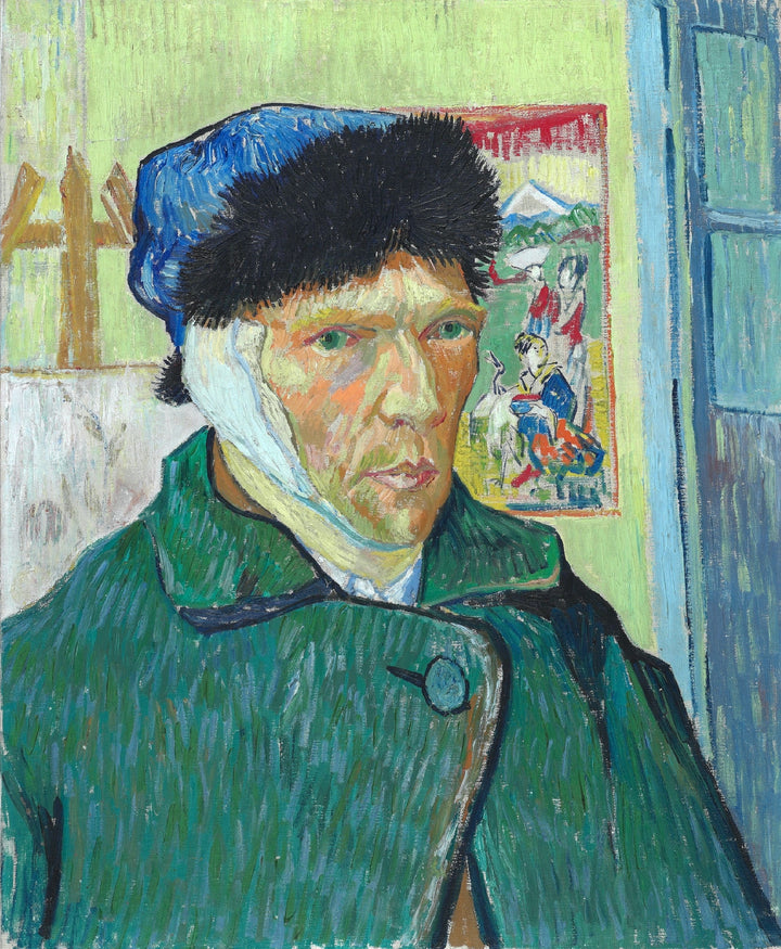 Vincent van Gogh - Avtoportret z obvezanim ušesom (tisk na platno)