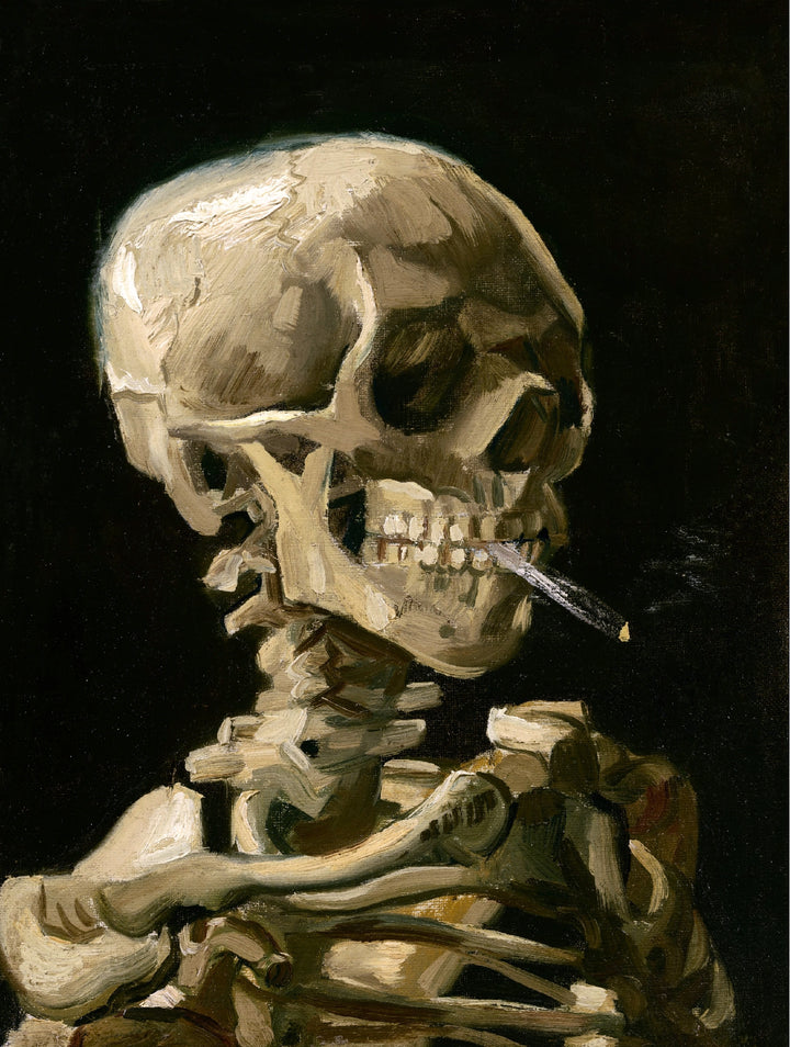 Vincent van Gogh - Lobanja okostnjaka s prižgano cigareto (tisk na platno)