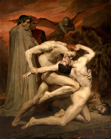 William Bouguereau - Dante in Vergil v peklu (tisk na platno)