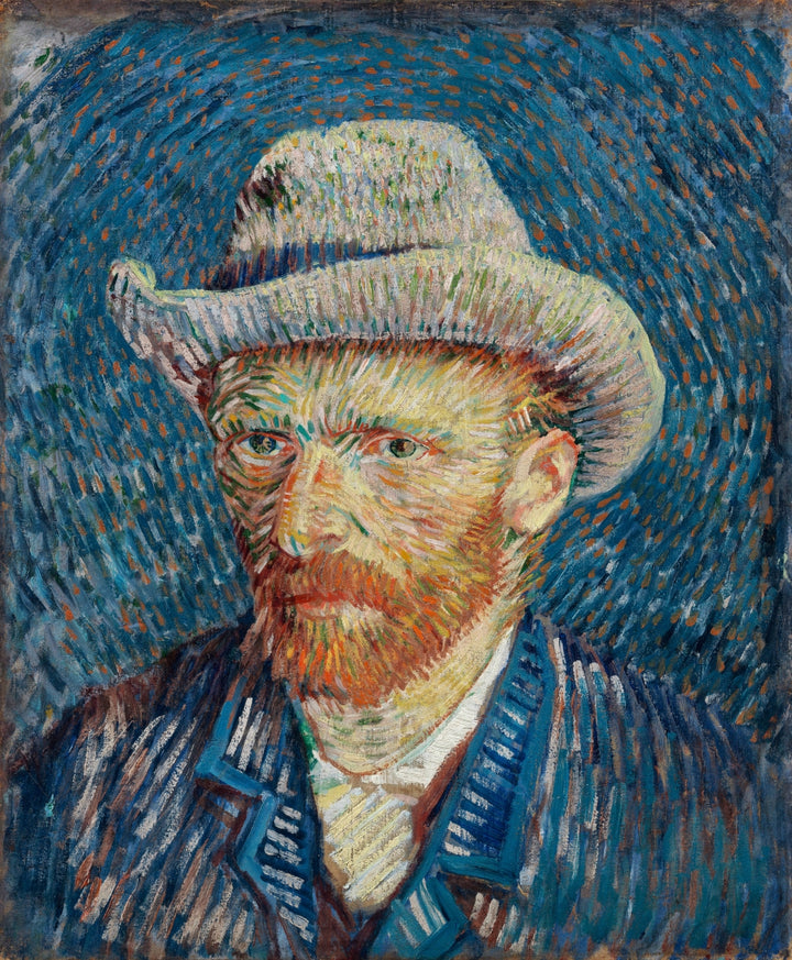 Vincent van Gogh - Avtoportret s klobukom iz sive klobučevine (tisk na platno)