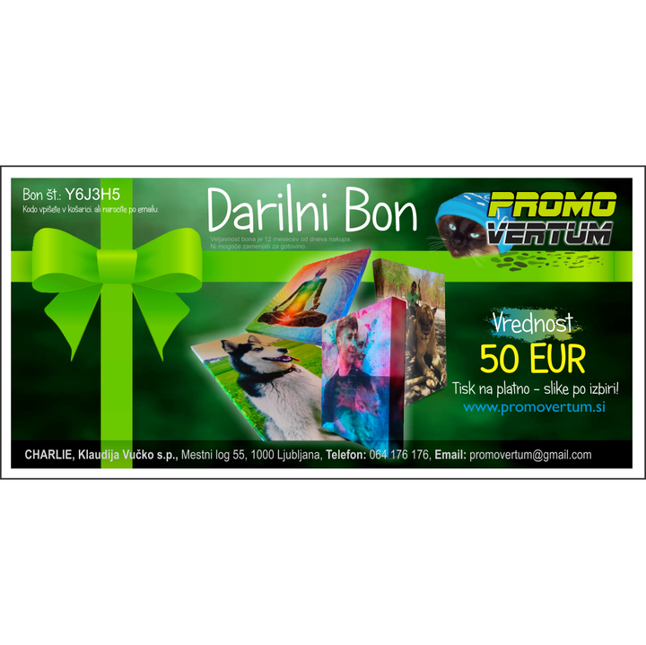 Darilni Bon - tisk na platno