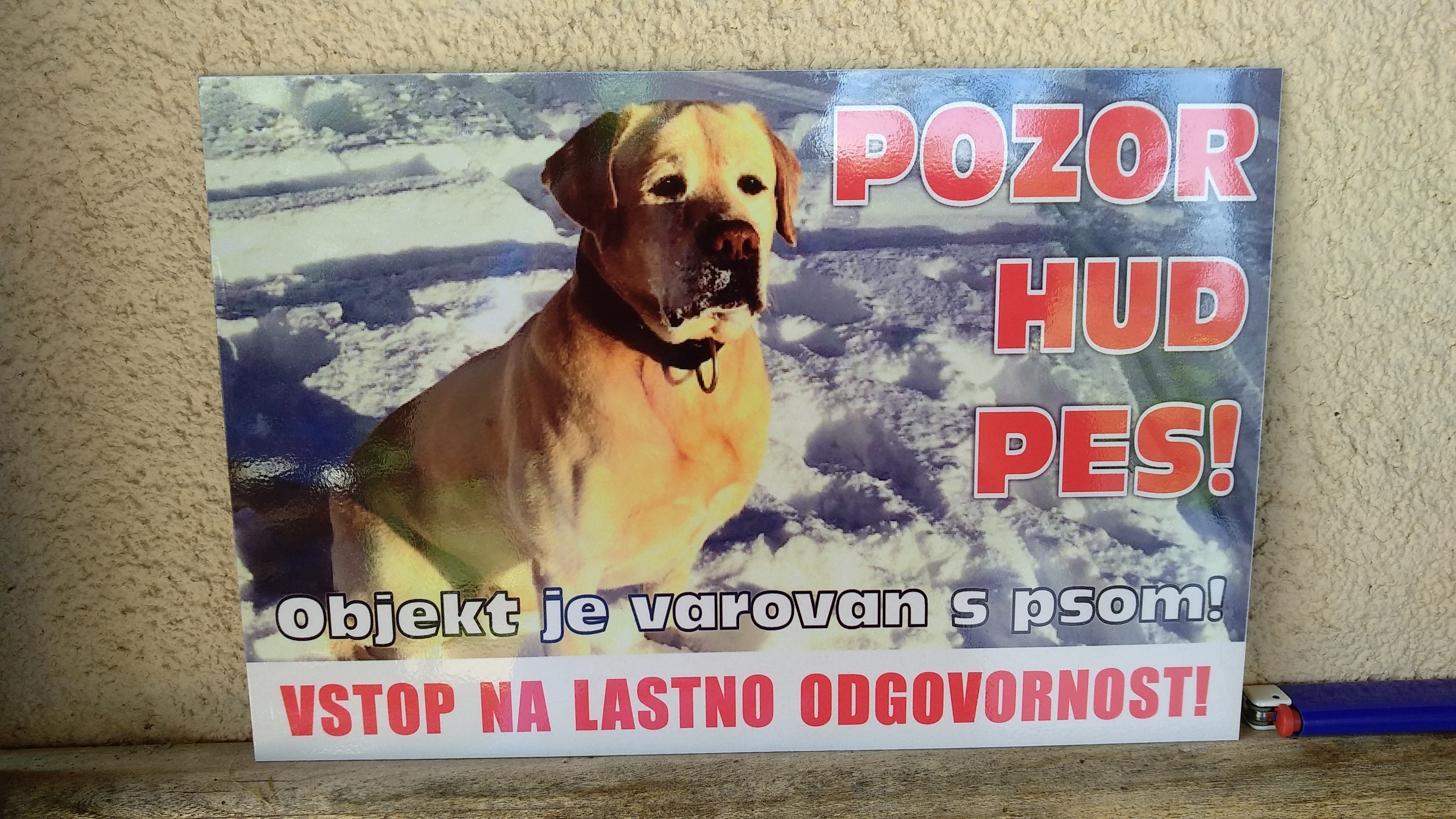 Doberman - pozorilna tabla Pozor hud pes!