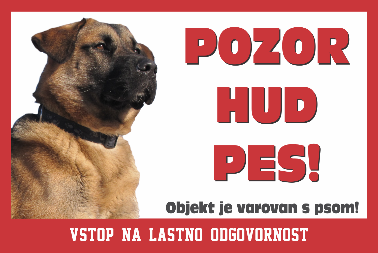 Opozorilna tabla Pozor hud pes!