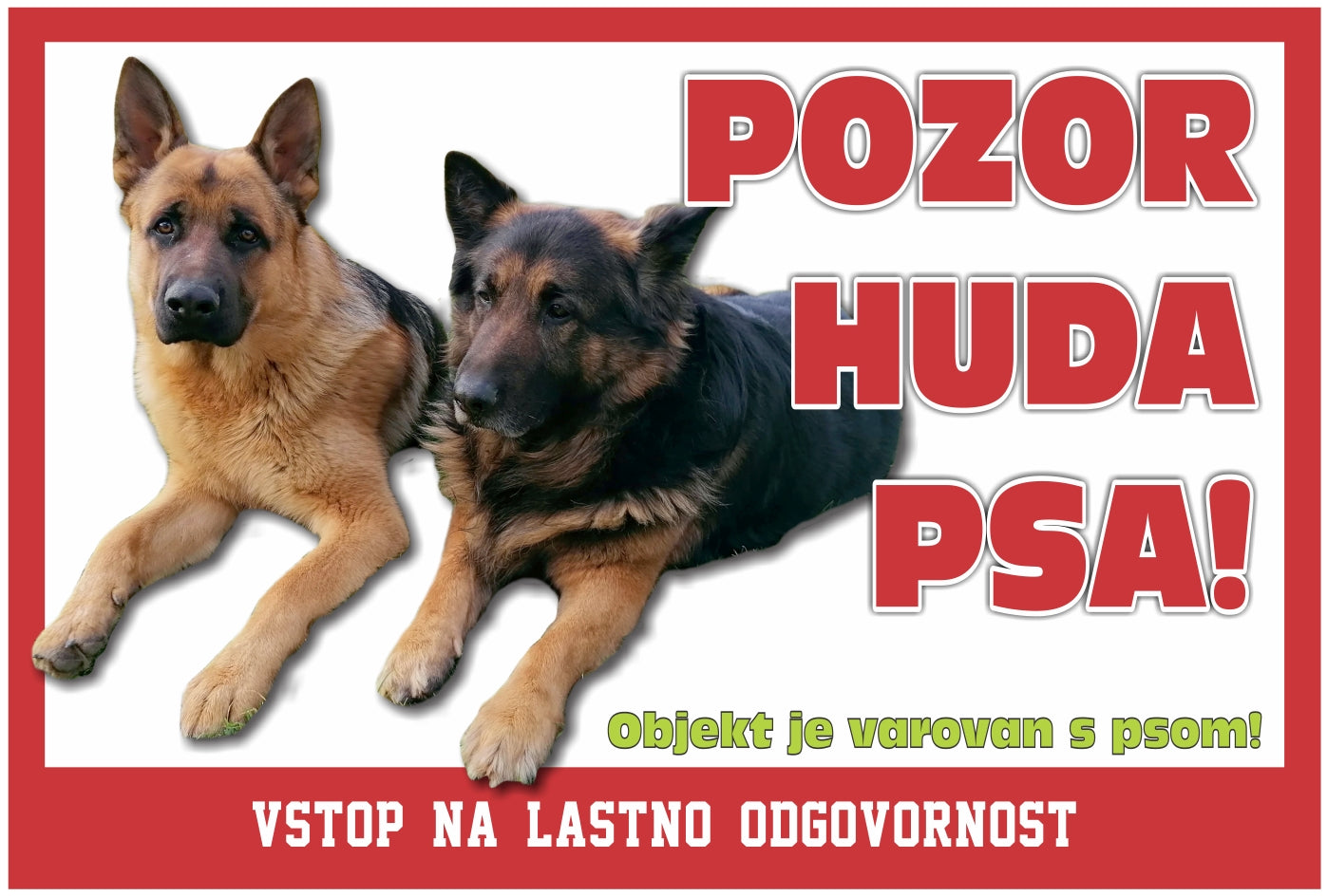 Doberman - pozorilna tabla Pozor hud pes!