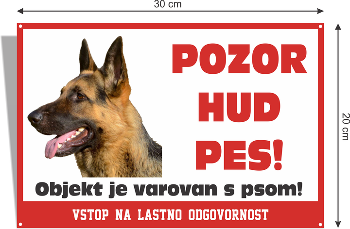 Opozorilna tabla Pozor hud pes!