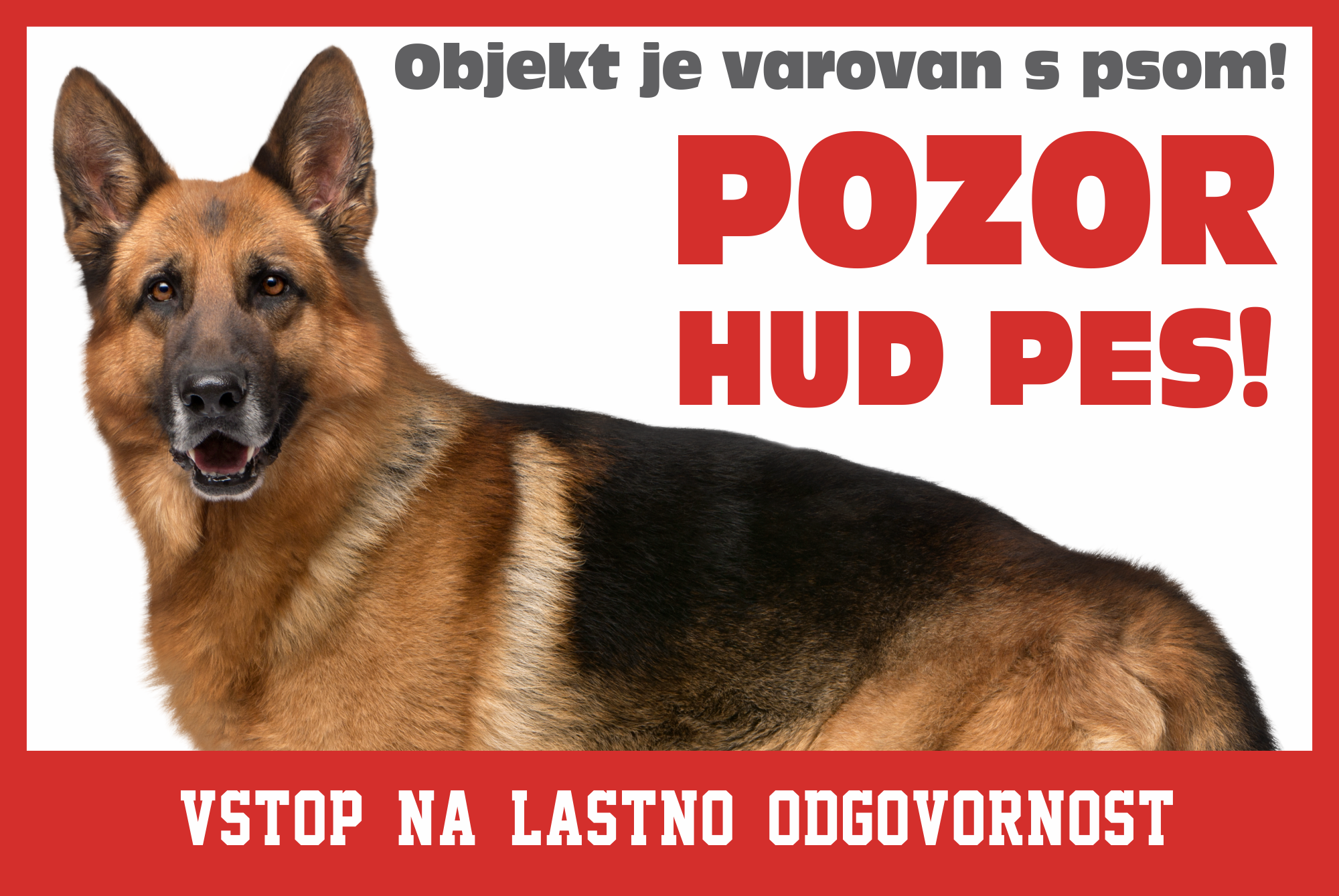 Doberman - pozorilna tabla Pozor hud pes!