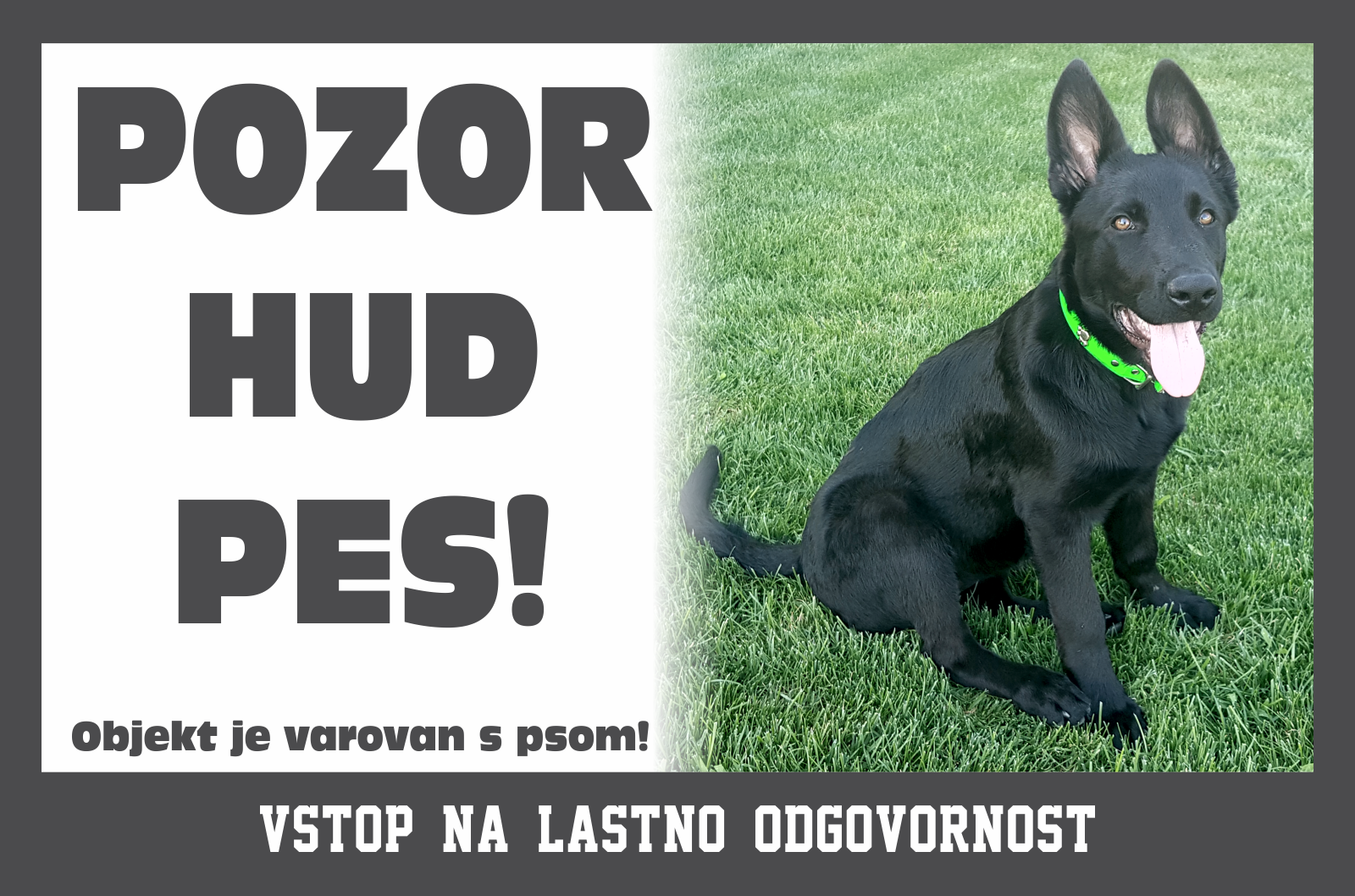 Doberman - pozorilna tabla Pozor hud pes!